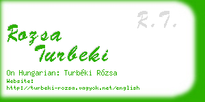 rozsa turbeki business card
