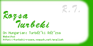 rozsa turbeki business card